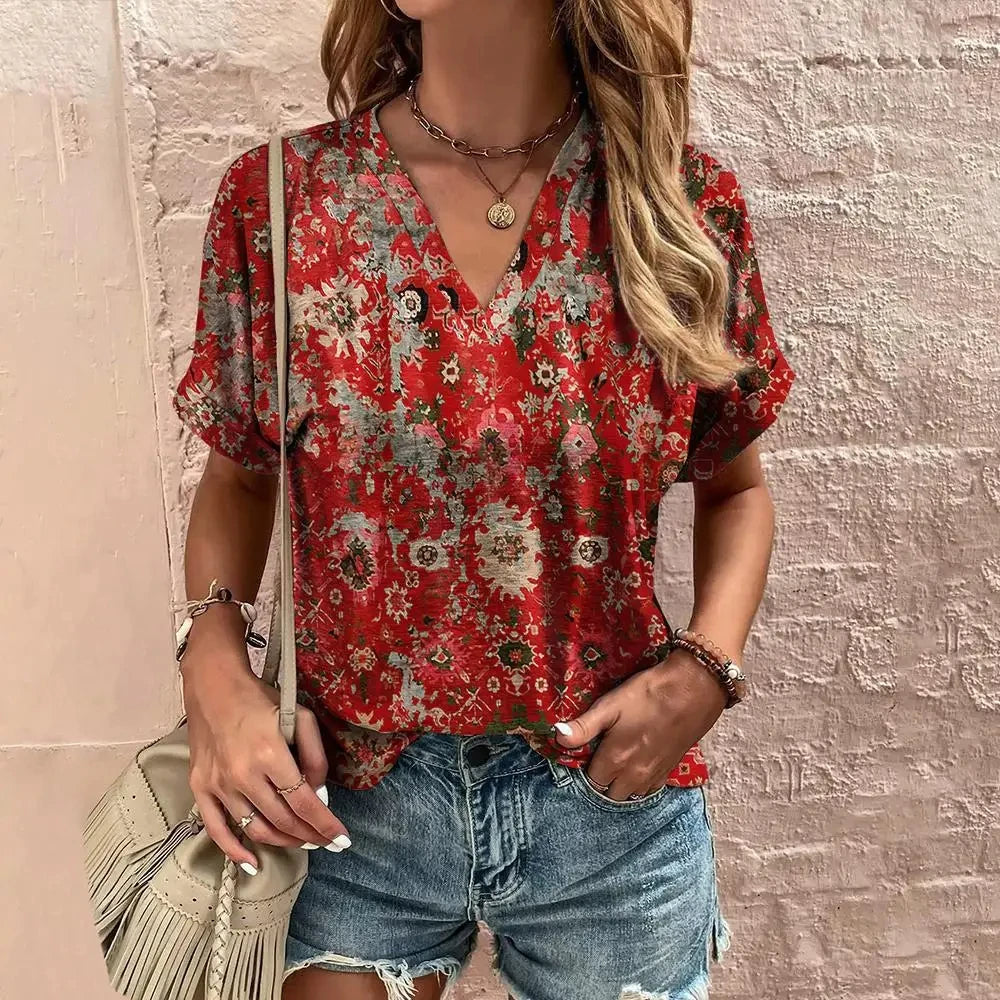 Vintage T Shirt For Women V-Neck