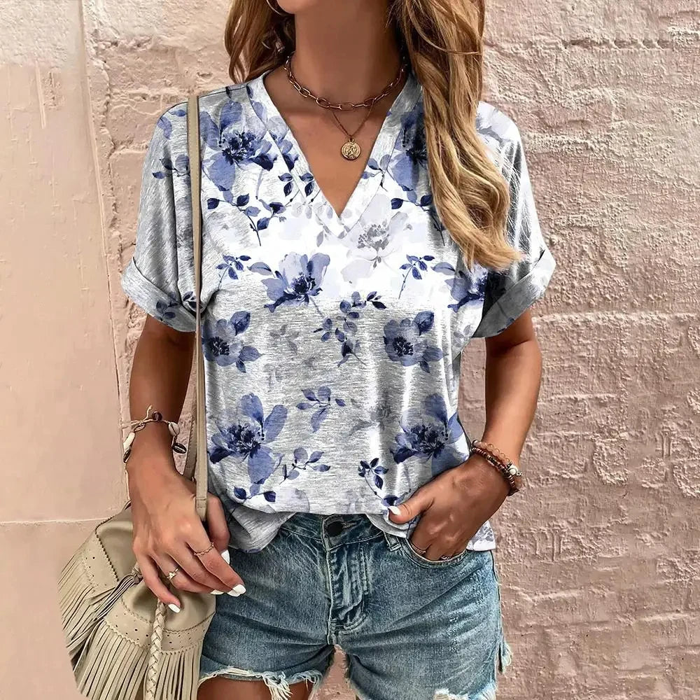 Vintage T Shirt For Women V-Neck