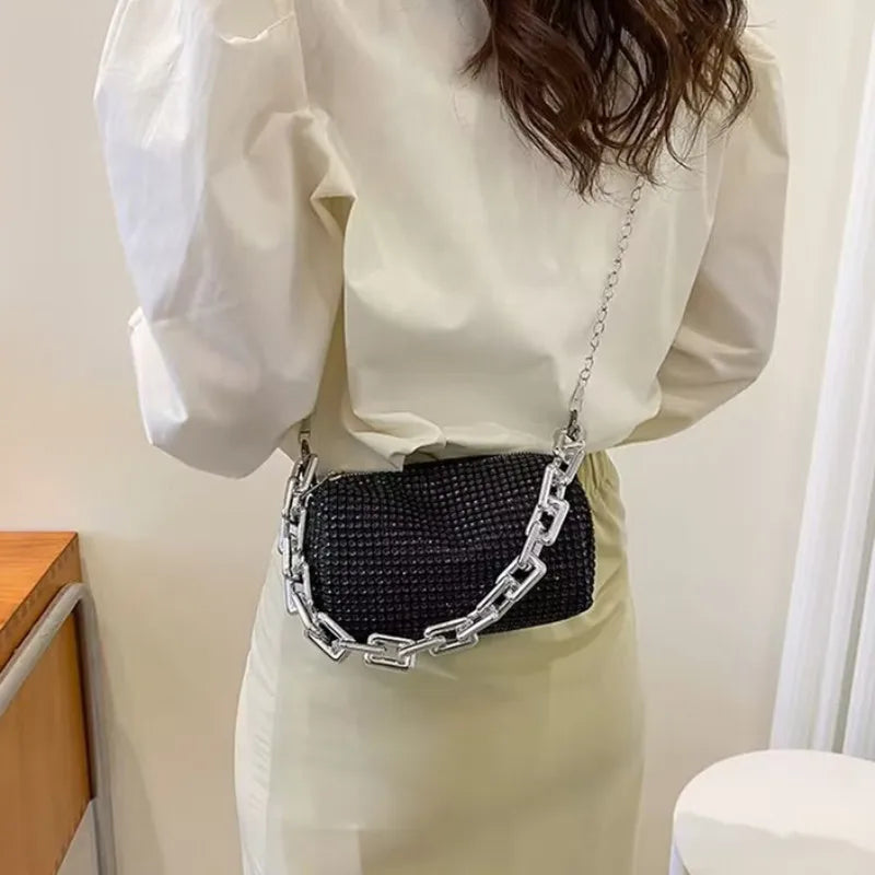 Allover Rhinestone Bucket Bag
