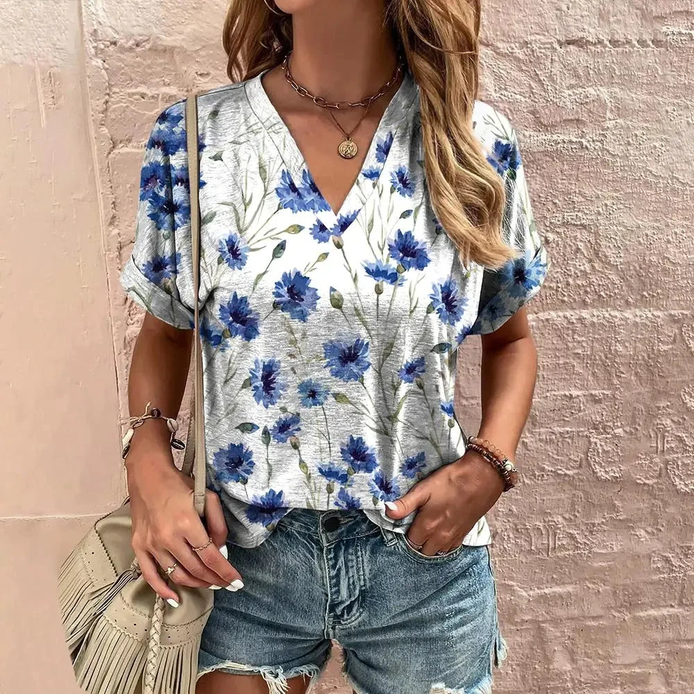 Vintage T Shirt For Women V-Neck