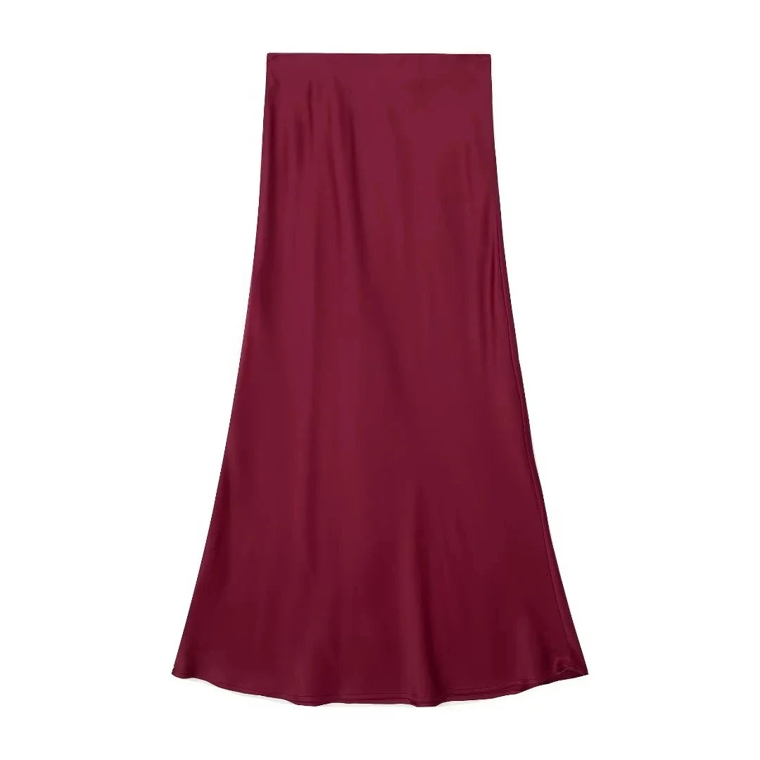 Casual Women Long Skirt Spring Elastic High Waisted.