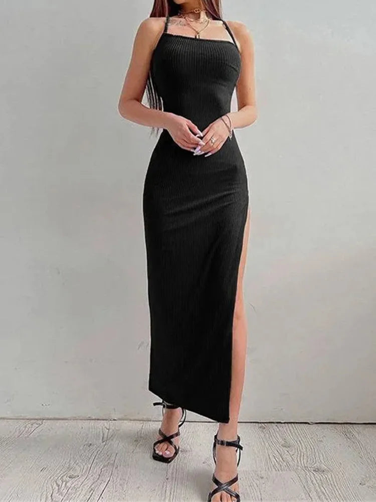 Black Long Bodycon Dress.
