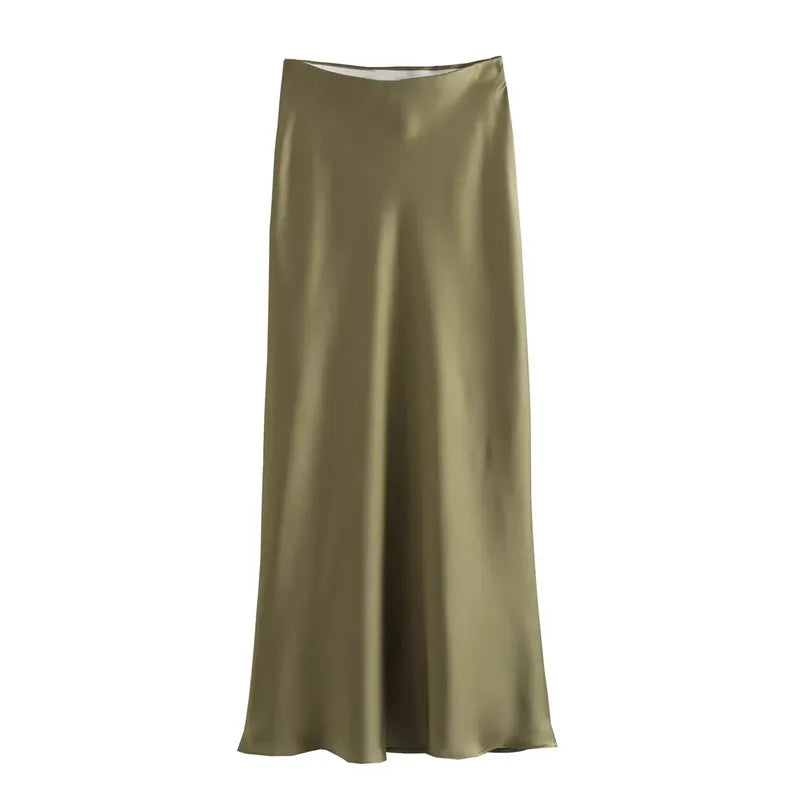 TRAF Woman Satin Skirt.