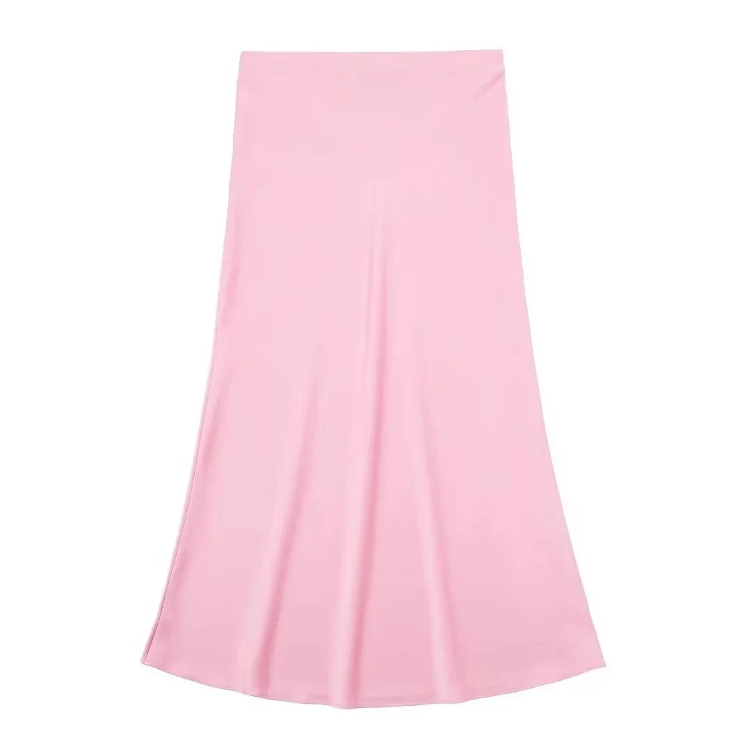 Casual Women Long Skirt Spring Elastic High Waisted.
