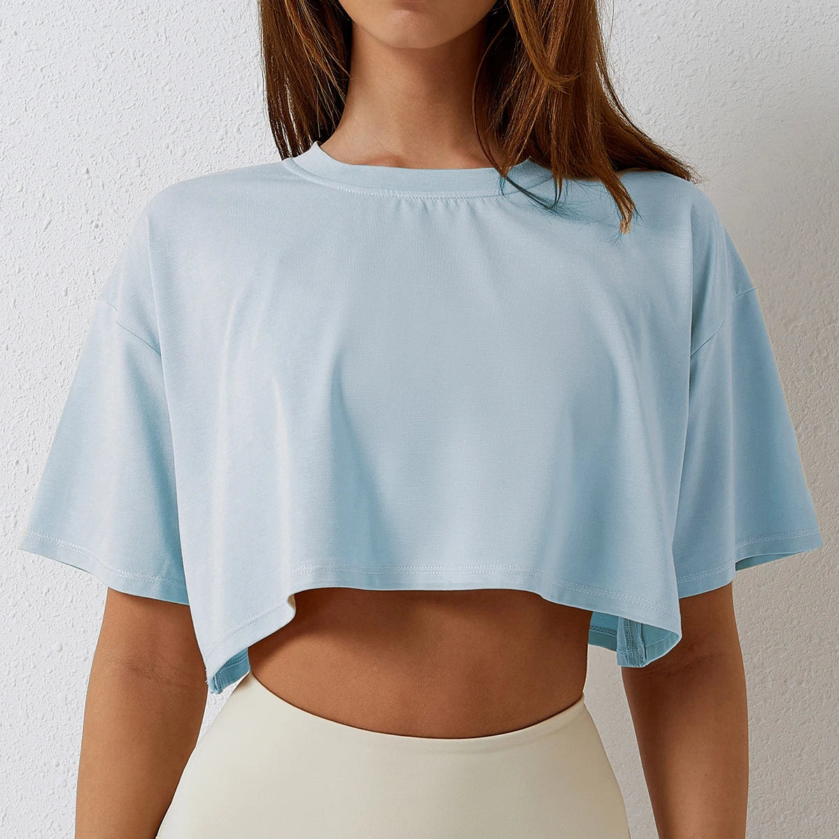 Cotton Women Short Sleeve Dance Running Clothes Yoga Fitness.