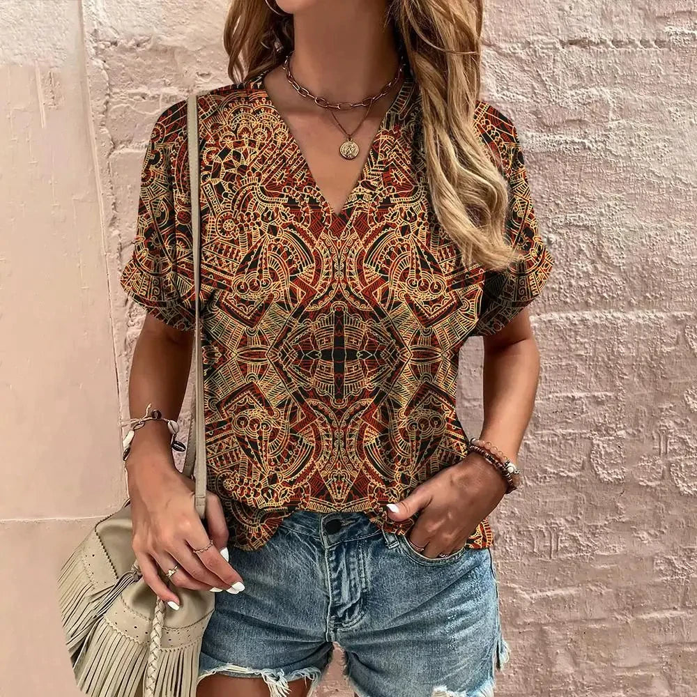Vintage T Shirt For Women V-Neck