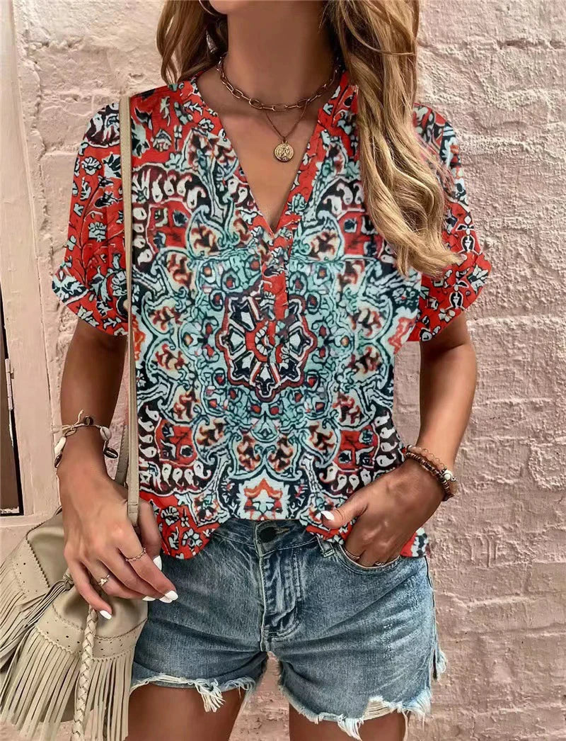 Vintage T Shirt For Women V-Neck