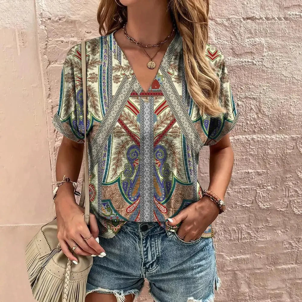 Vintage T Shirt For Women V-Neck