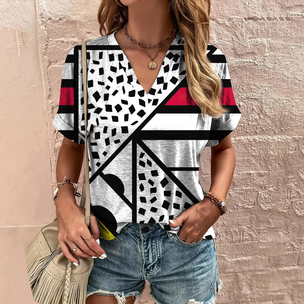Vintage T Shirt For Women V-Neck