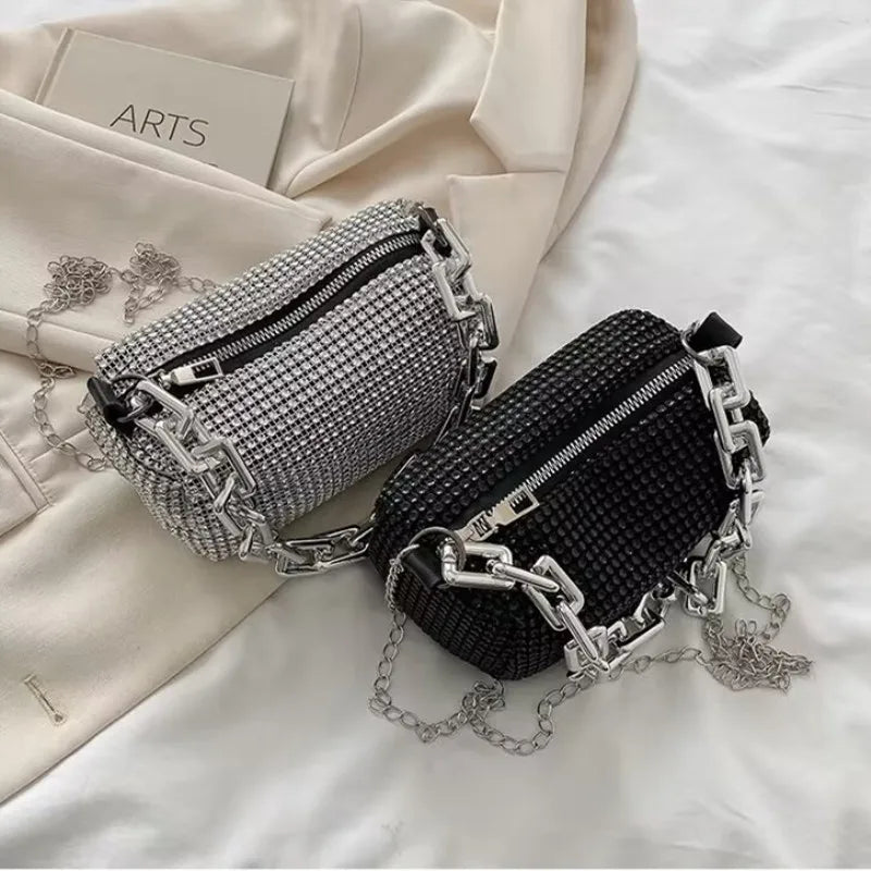 Allover Rhinestone Bucket Bag