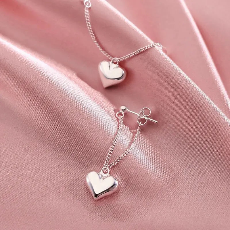 Geometric Heart-shaped Earrings For Women