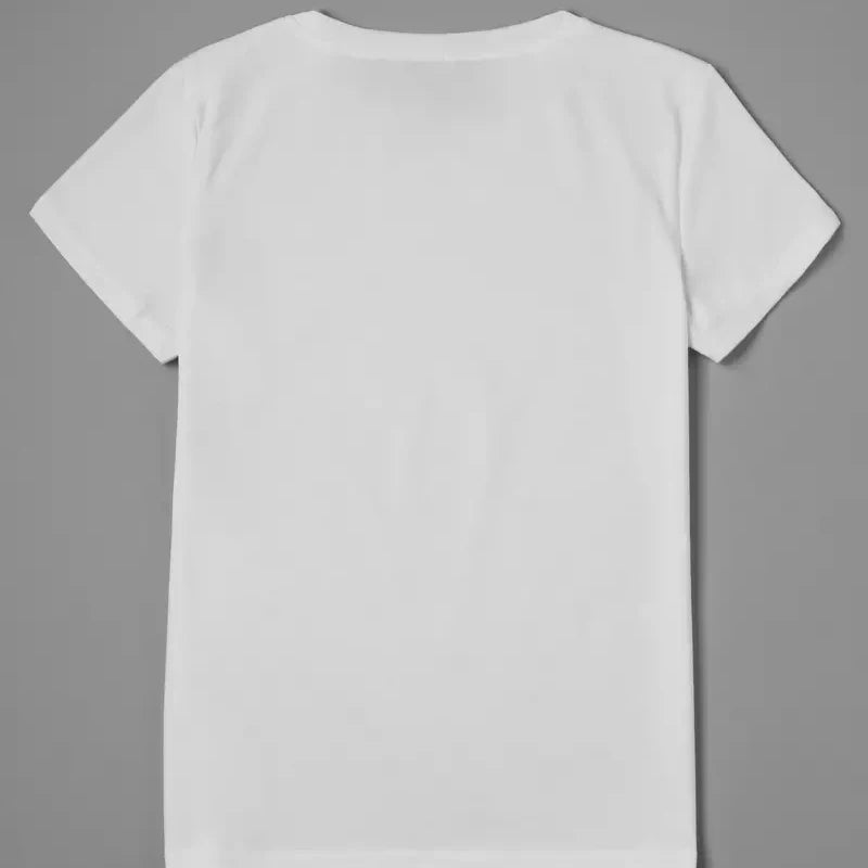 Cat Women Summer White Print T-shirt Girl Casual Short Sleeve