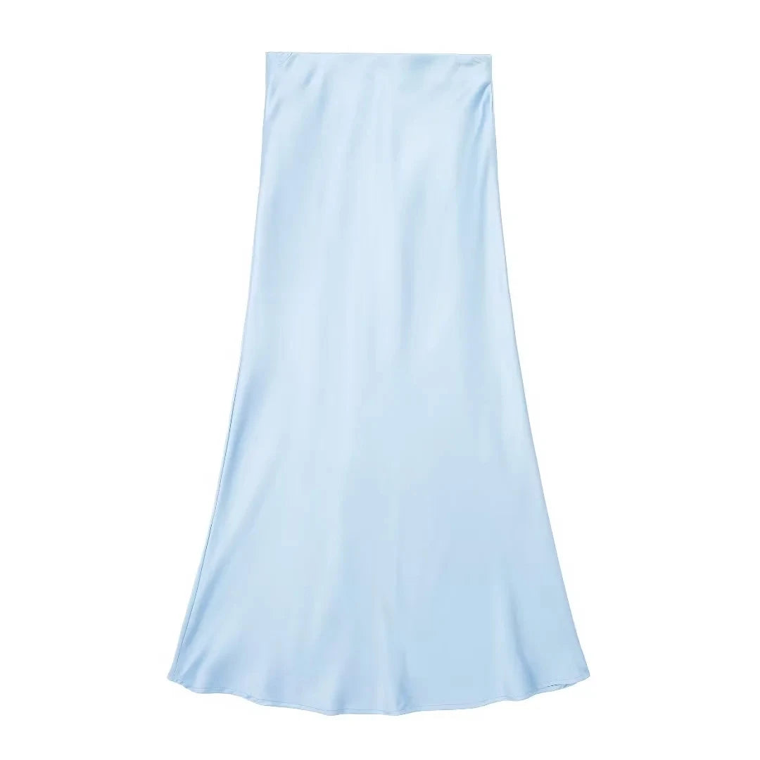 Casual Women Long Skirt Spring Elastic High Waisted.