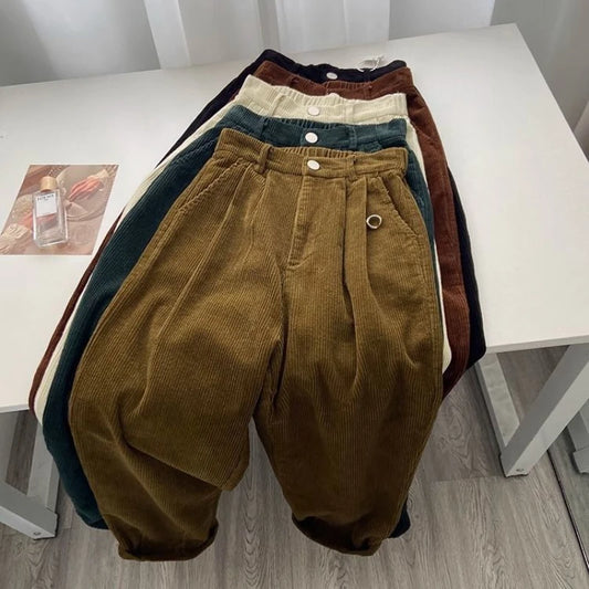 Vintage High Waist Corduroy Pants