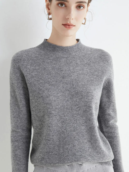 Winter Solid Mock-neck Pullover